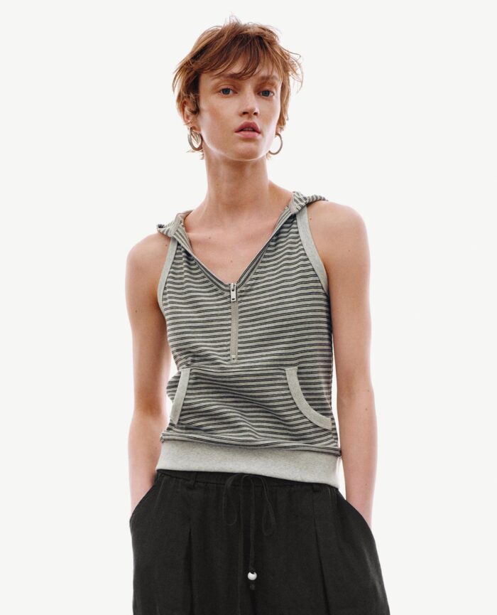 Women's tank top with striped hat